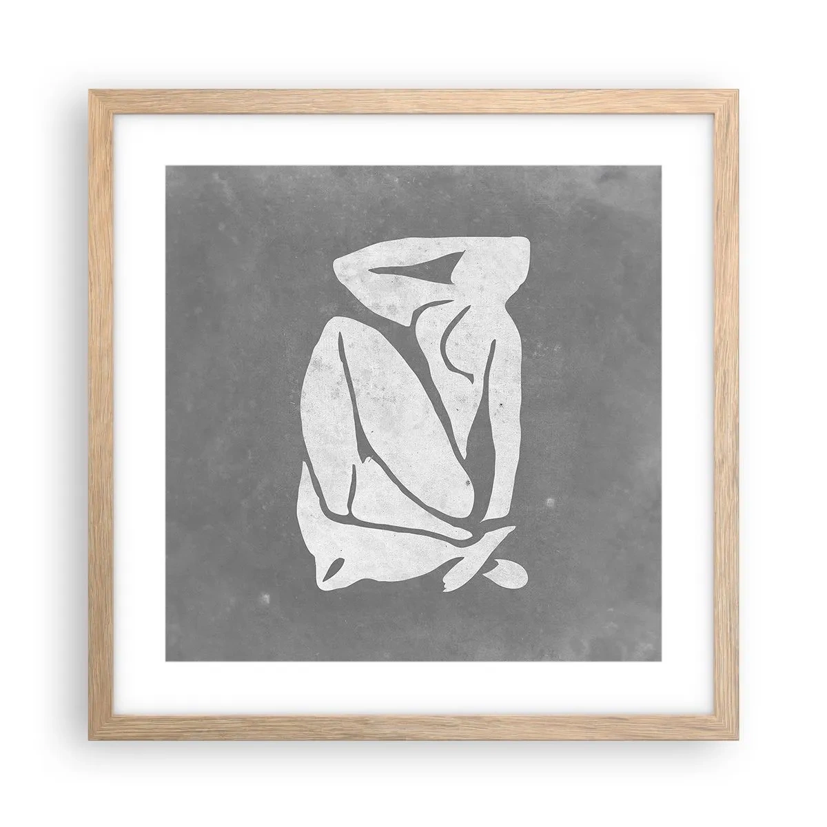 Poster in light oak frame - Lost in Thoughts - 40x40 cm