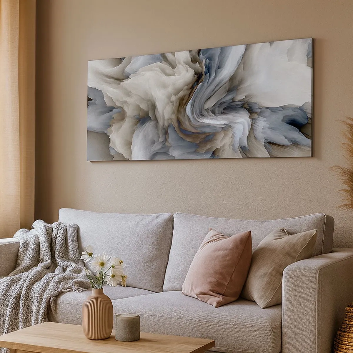 Canvas picture - Stone and Flower - 100x40 cm