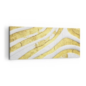 Canvas picture - Composition in White and Gold - 120x50 cm