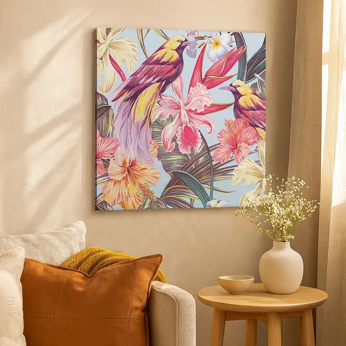 Canvas picture - Flakes and Feathers - 30x30 cm