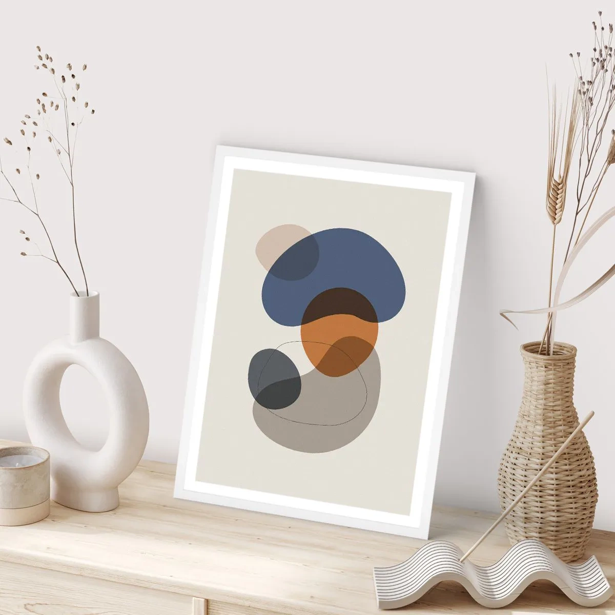 Poster in white frmae - Drops of Colours - 70x100 cm