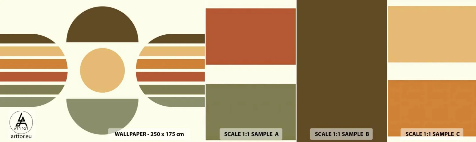 Photo Wallpaper Sample Self-Adhesive Deluxe Sticker - In the Colours of Soli - Abstraction, Piece, Graphics - 100x30 cm