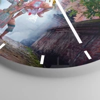 Clock face with lines