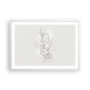 Poster in white frmae - Tangled up in an Embrace - 70x50 cm