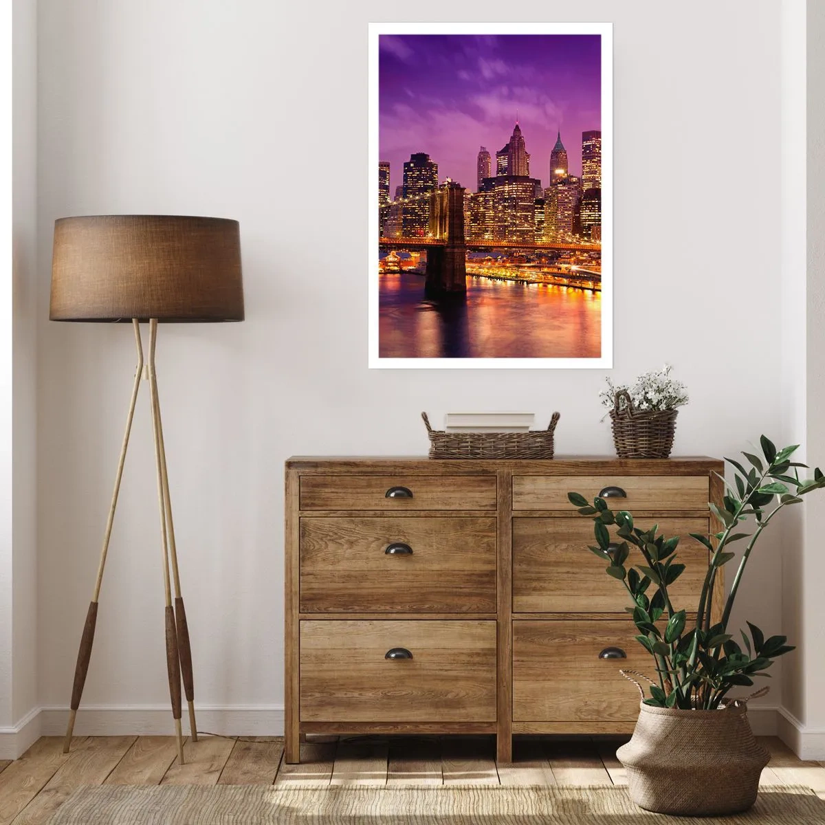 Poster - Violet and Gold Manhattan - 40x50 cm