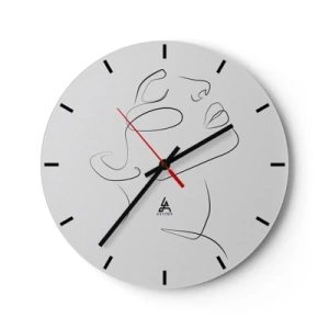 Wall clock - Clock on glass - Meanders of a Dream - 40x40 cm