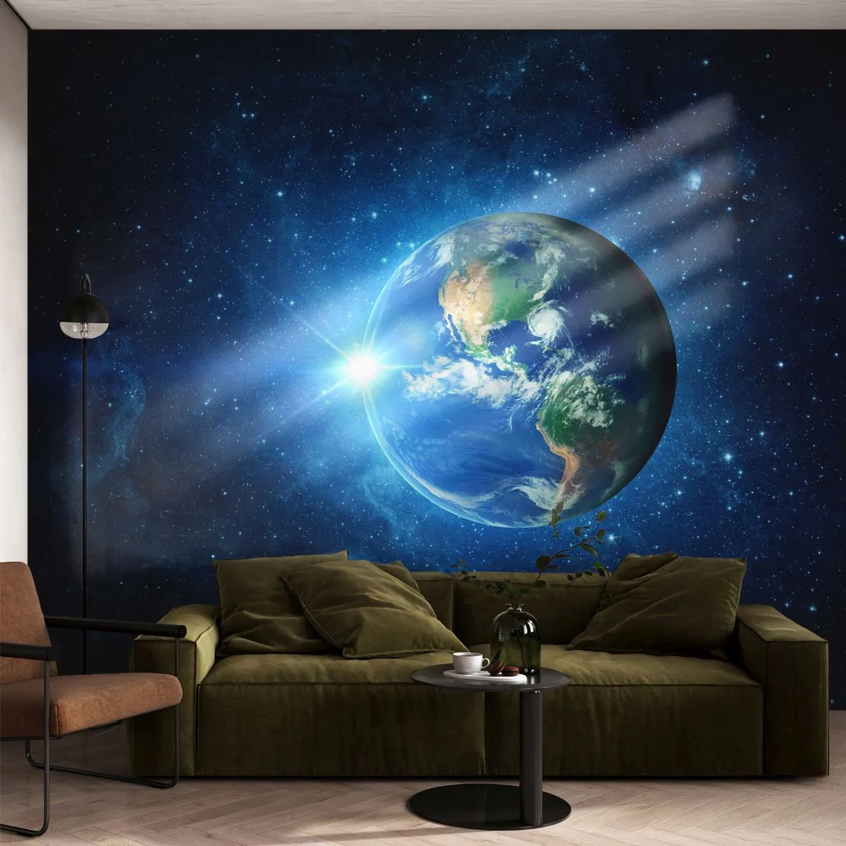 Self-Adhesive Photo Wallpaper Deluxe Sticker - We Are in Heaven - Cosmos, Planet Earth, Globe - 300x210 cm