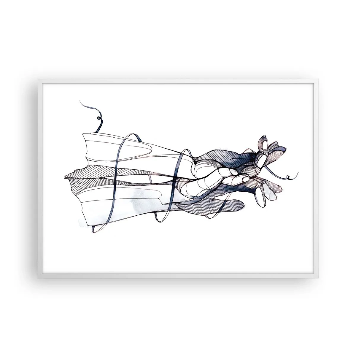 Poster in white frmae - Study of Touch - 100x70 cm