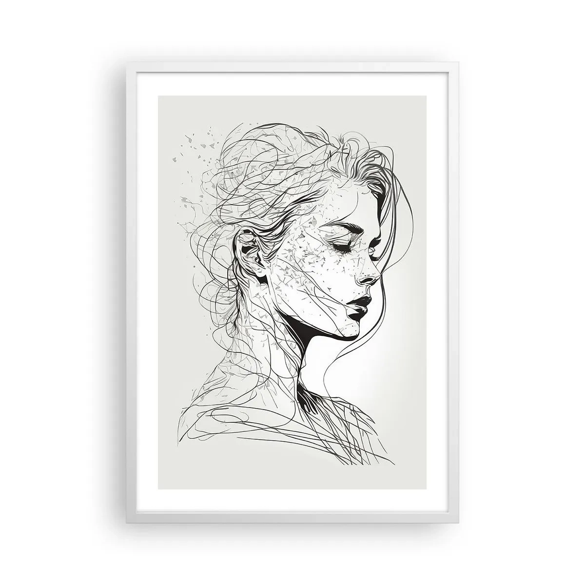 Poster in white frmae - Portrait in Thoughts - 50x70 cm
