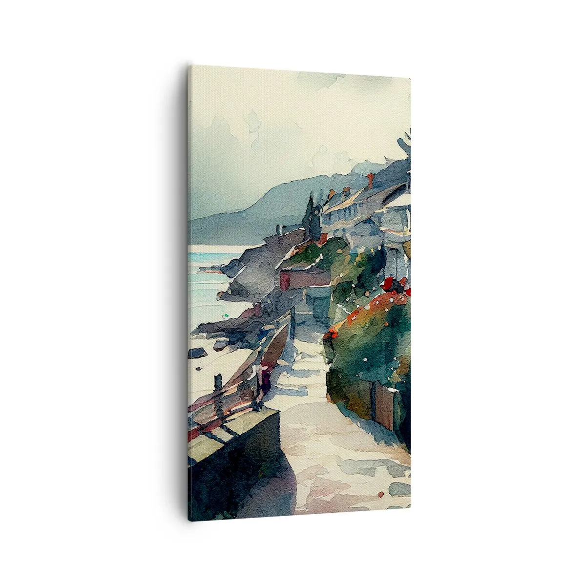 Canvas picture - Mediterranean Town - 55x100 cm