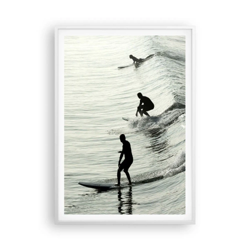 Poster in white frmae - Meeting the Wave - 70x100 cm