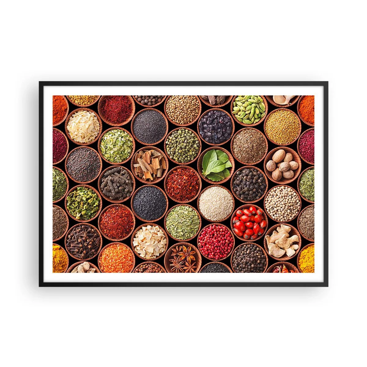 Poster in black frame - All Flavours of the World - 100x70 cm