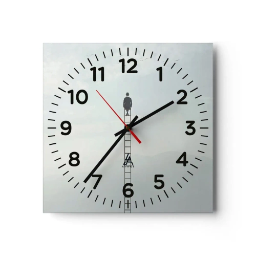 Wall clock - Clock on glass - Rise above It - 40x40 cm