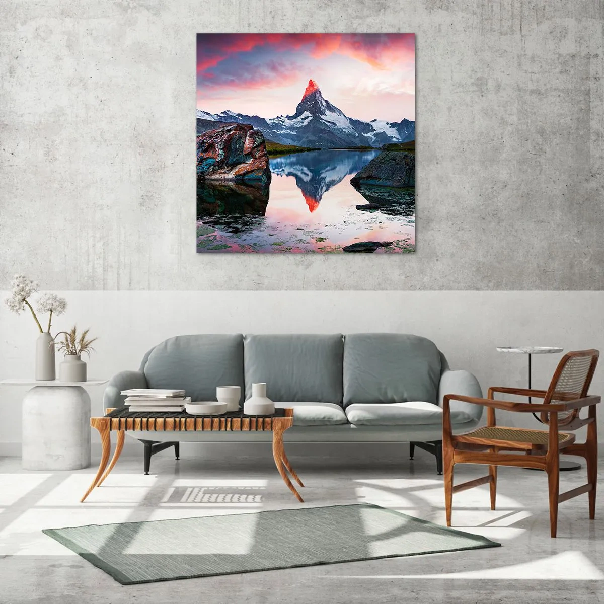 Glass picture - Heart of the Mountains Is Hot - 60x60 cm