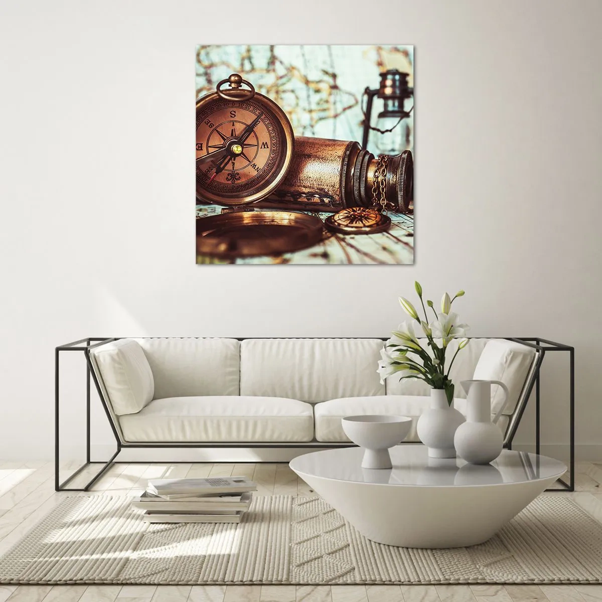 Glass picture - Pirate Adventure in the Caribbean - 30x30 cm