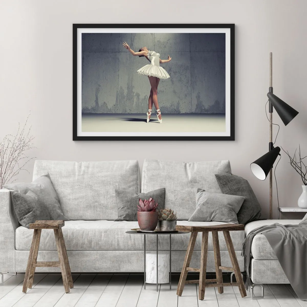Poster in black frame - Light like a Bird - 100x70 cm