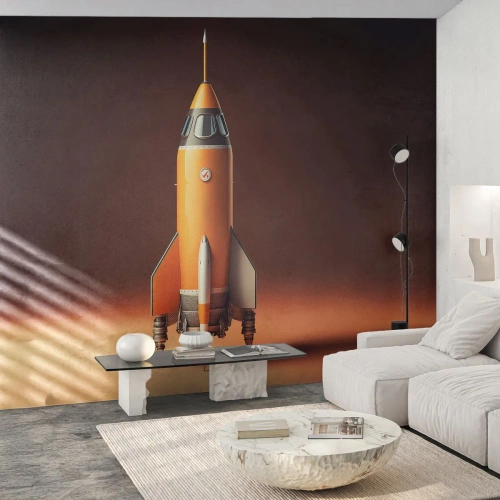 Photo Wallpaper Standard Eco - It Starts with a Dream - A space rocket, Pencil, Science - 350x256 cm