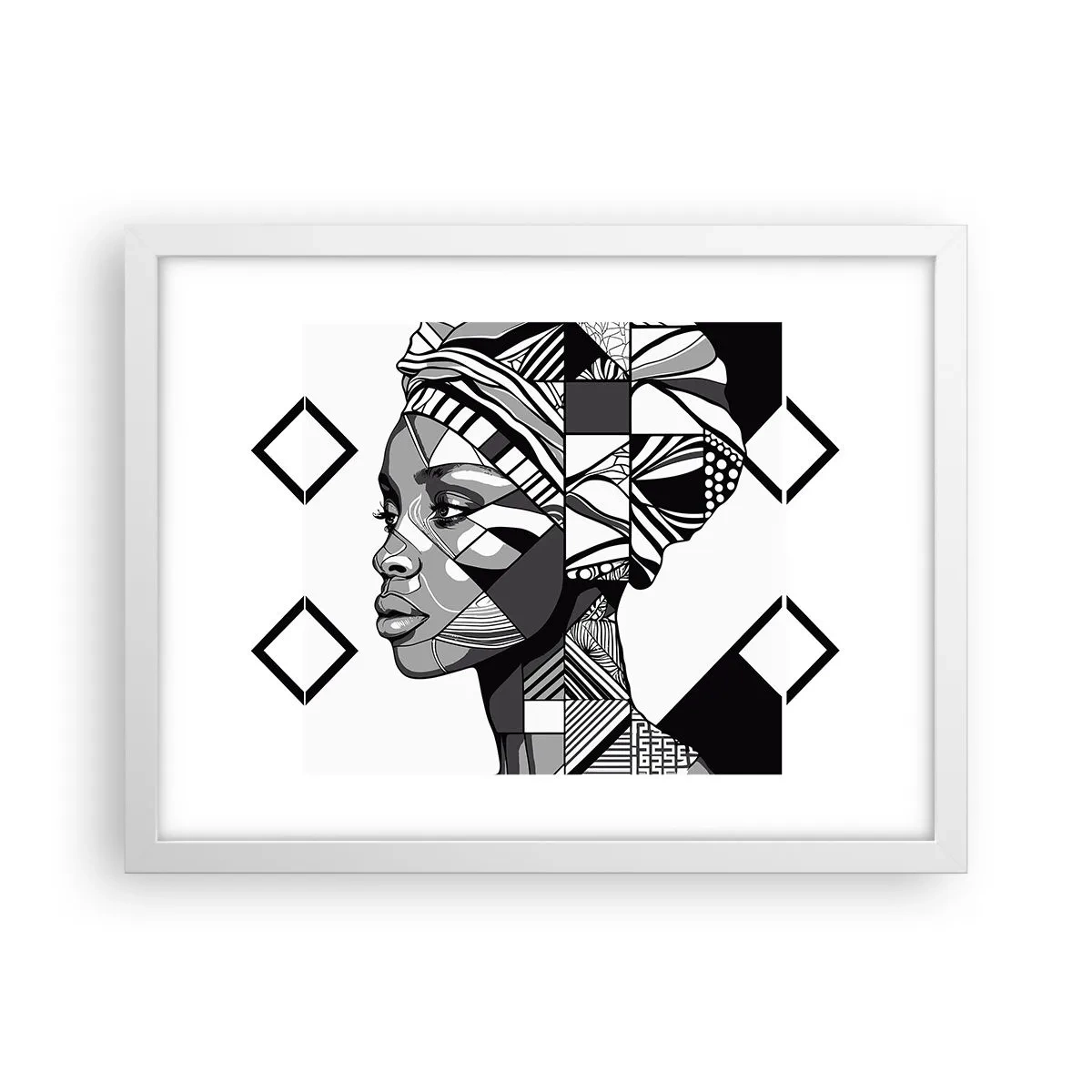 Poster in white frmae - Ethnic Portrait - 40x30 cm