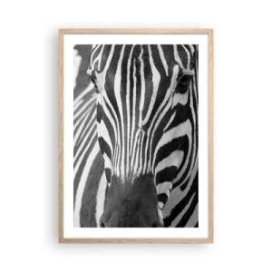 Poster in light oak frame - World Is Black and White - 50x70 cm