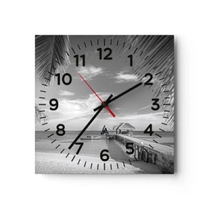 Wall clock - Clock on glass - Memory or a Dream? - 30x30 cm