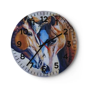 Wall clock - Clock on glass - Is This Friendship Or Love? - 40x40 cm