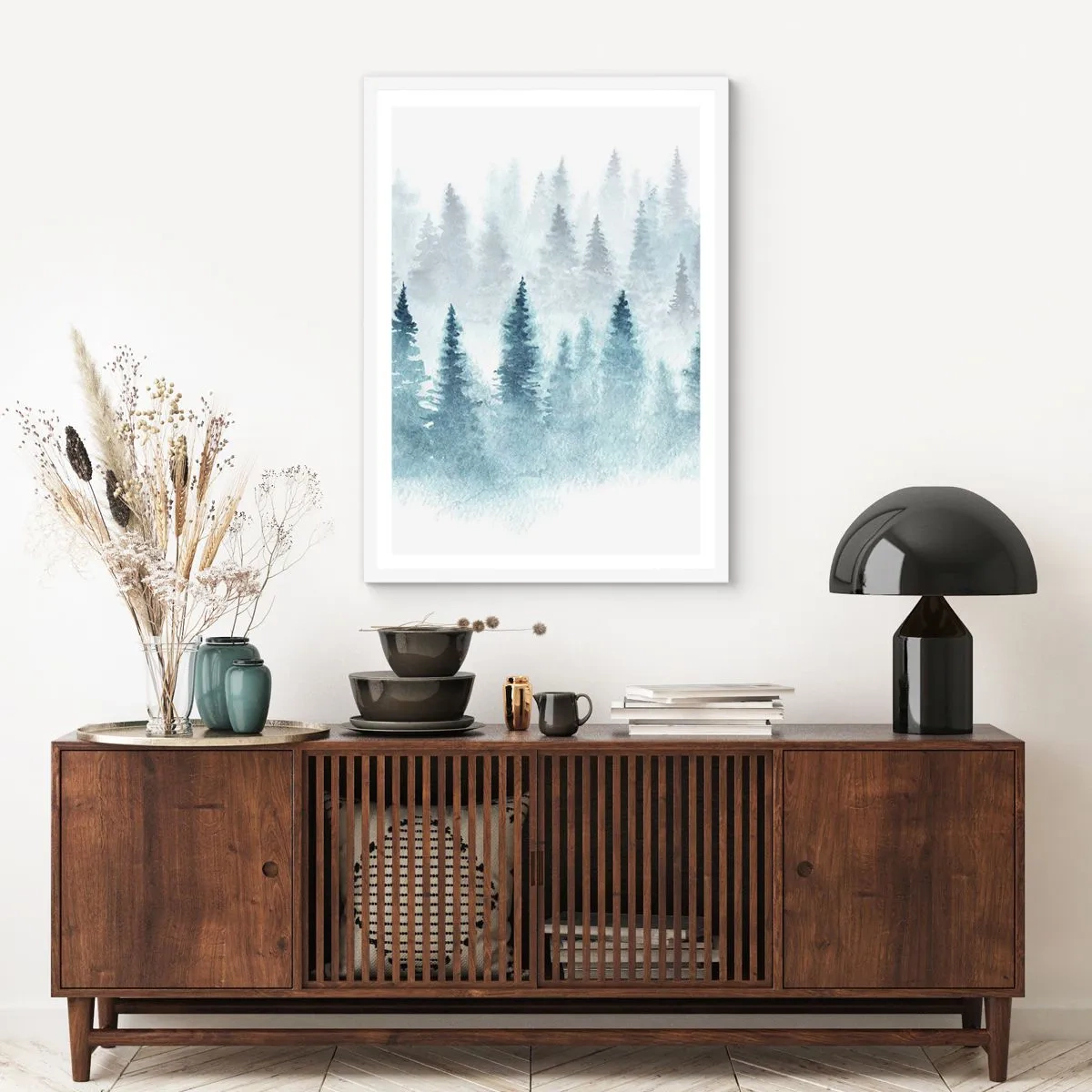 Poster in white frmae - Wrapped up in a Fog - 70x100 cm