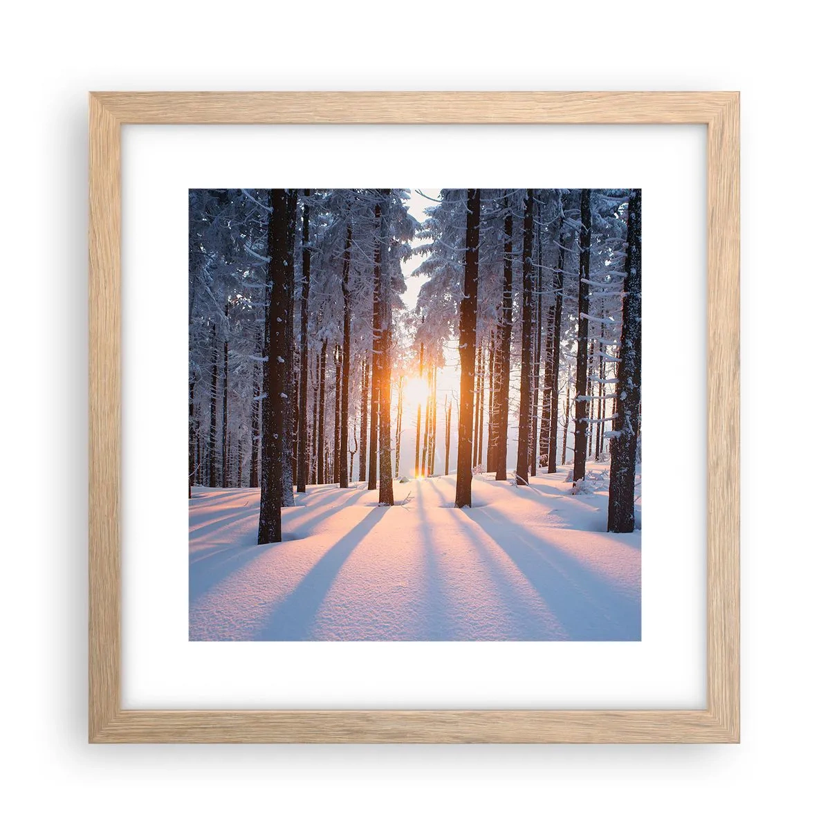 Poster in light oak frame - Clearly Black on White - 30x30 cm