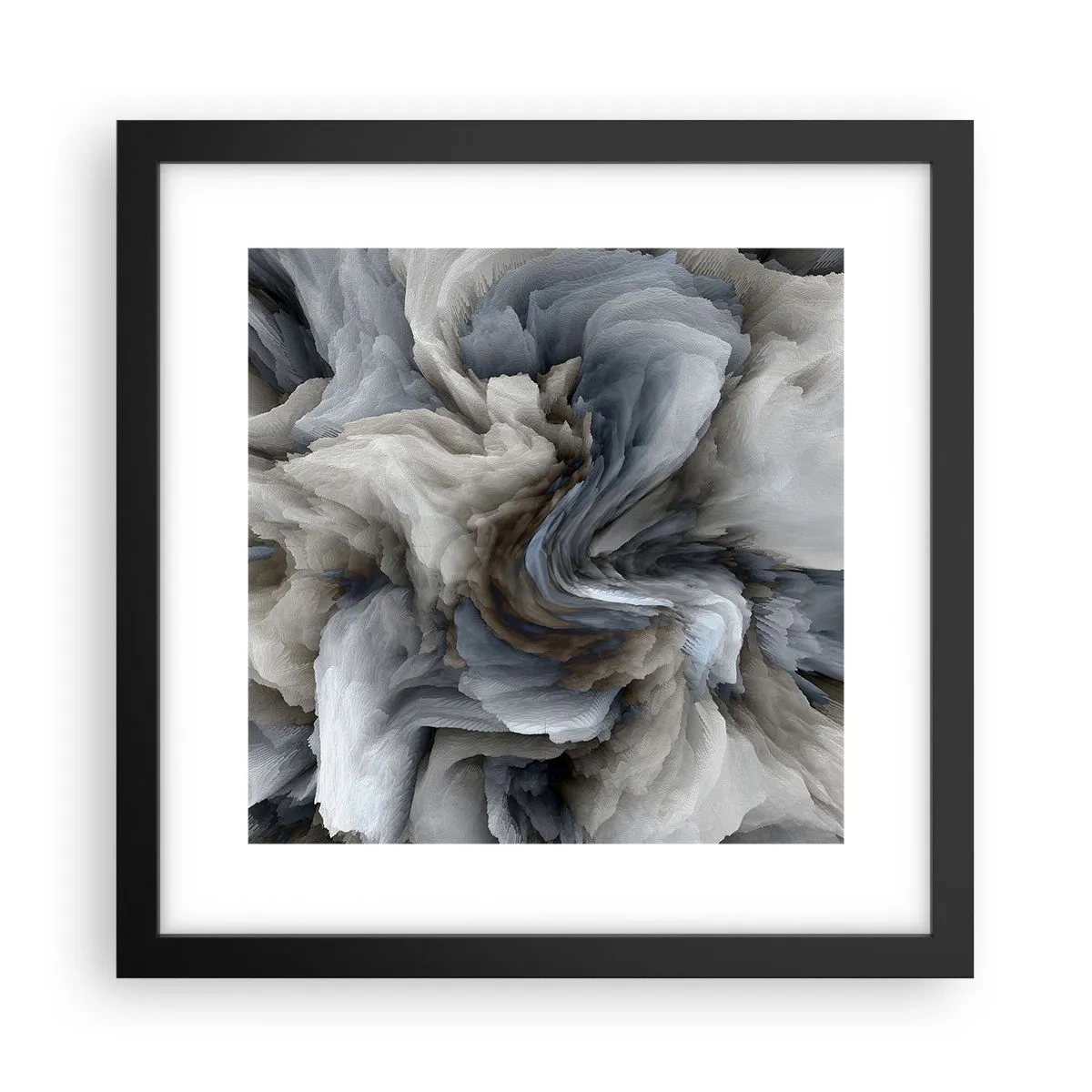 Poster in black frame - Stone and Flower - 30x30 cm