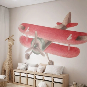 Self-Adhesive Photo Wallpaper Deluxe Sticker - Ready for High Flghts - Plane, Children's, Vintage - 450x315 cm