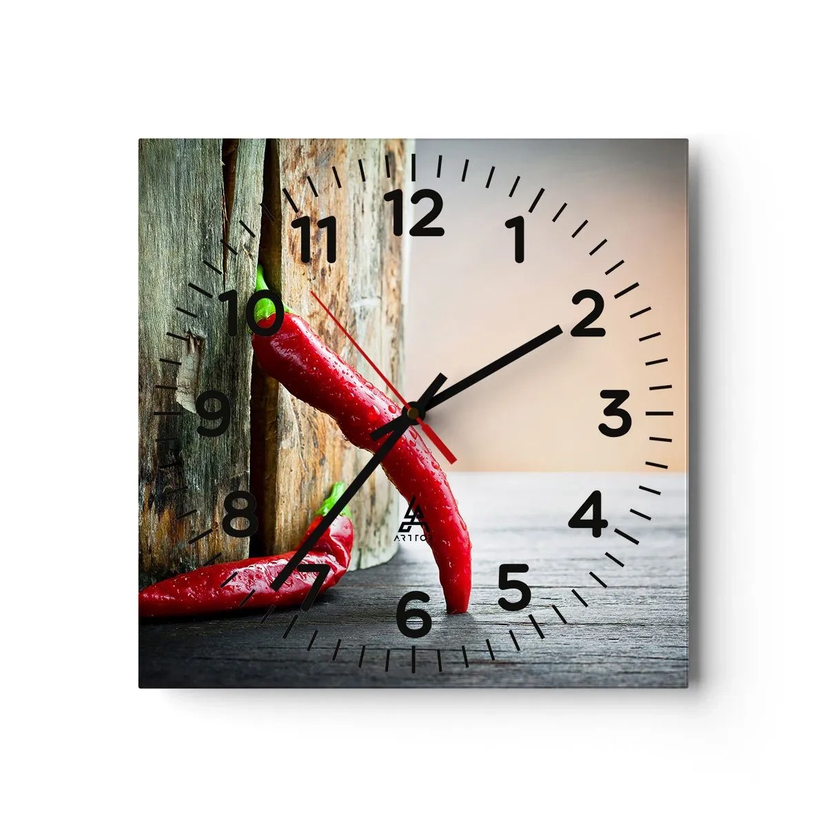 Wall clock - Clock on glass - Red Hot Chilli Peppers - 40x40 cm