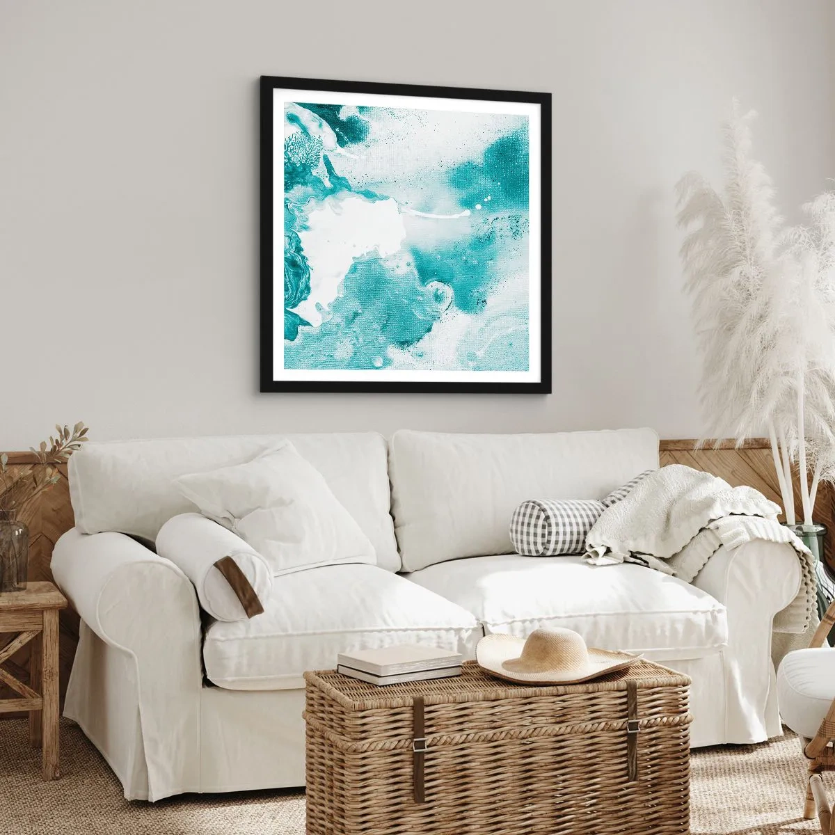Poster in black frame - Lakes of Blue - 50x50 cm