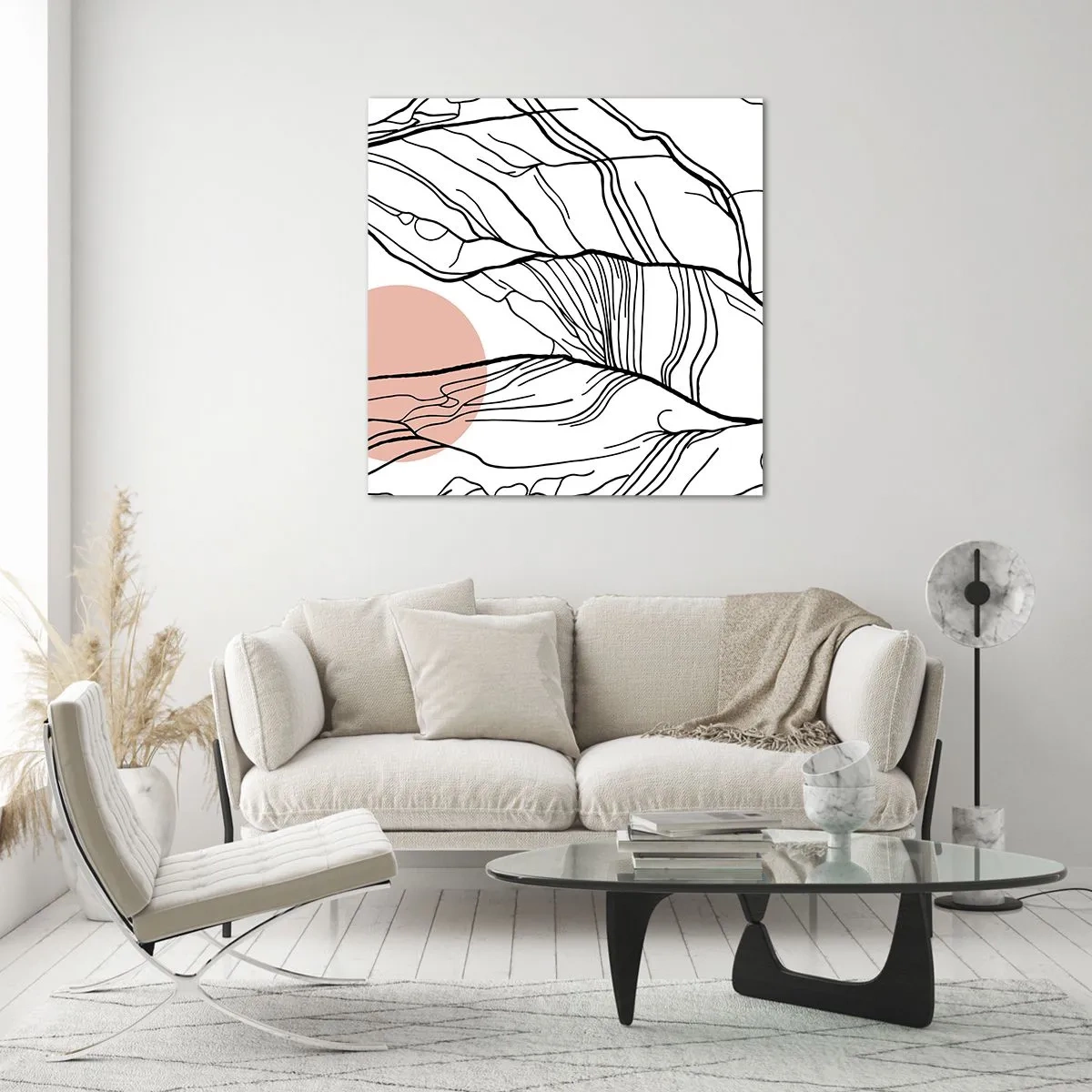 Glass picture - In a Web of Twigs - 60x60 cm