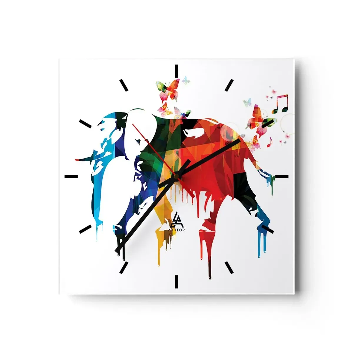 Wall clock - Clock on glass - Everyone Can Dance - 30x30 cm