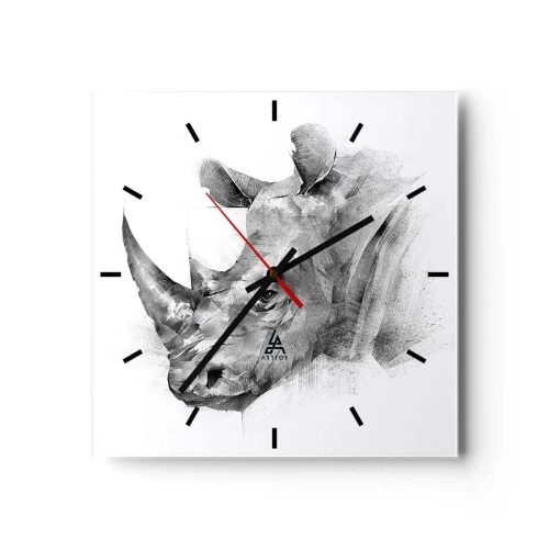 Wall clock - Clock on glass - African Portrait - 30x30 cm