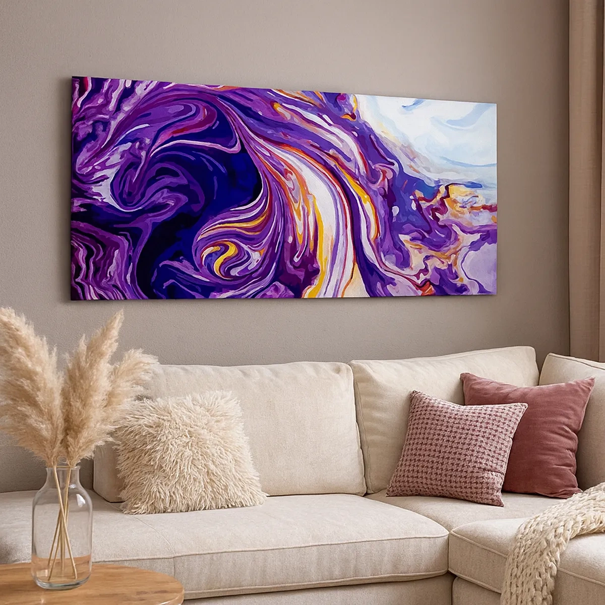 Canvas picture - Bending of Space in Purple - 30x30 cm