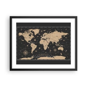 Poster in black frame - Borders of My World - 50x40 cm
