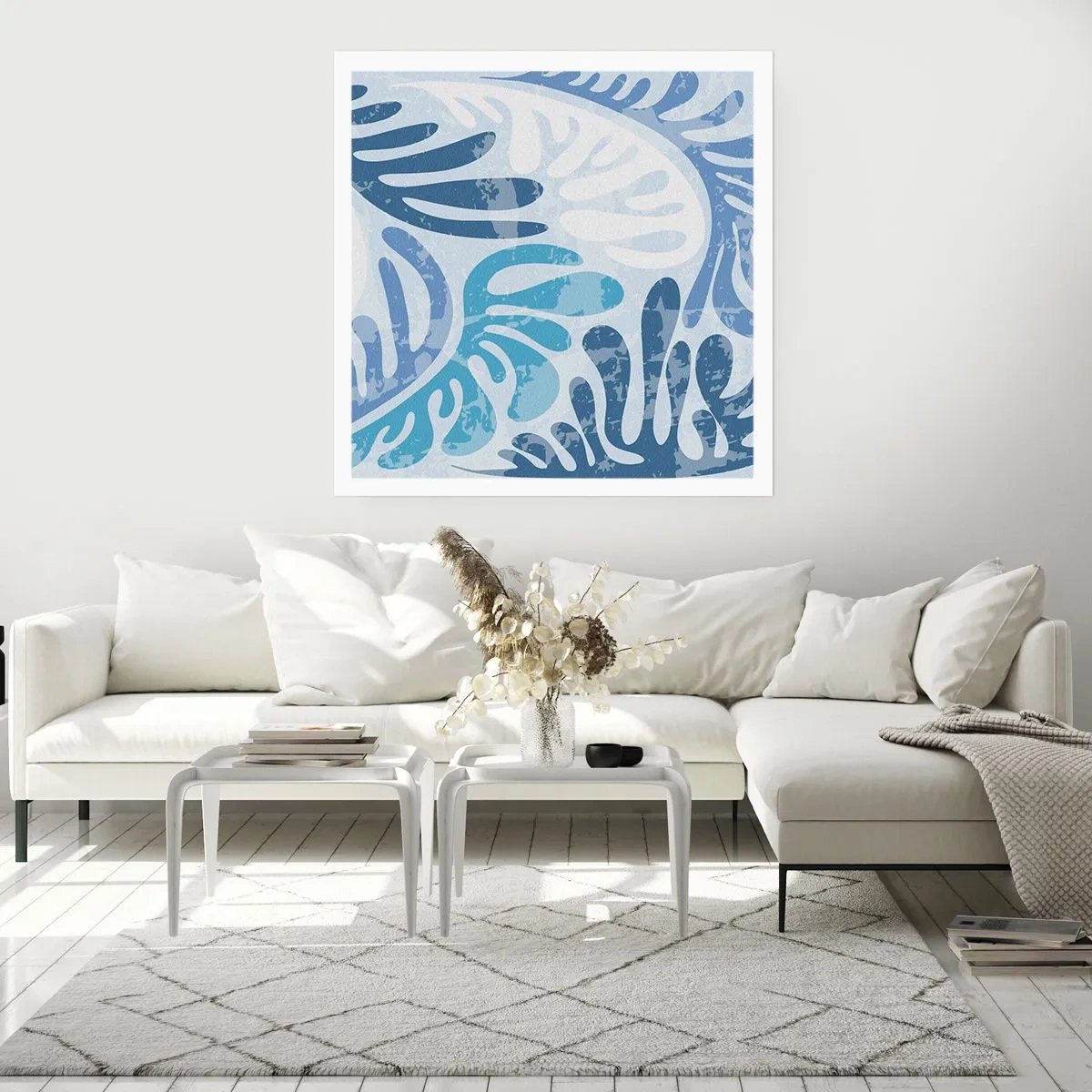 Poster - Blue Ferns - 50x50 cm
