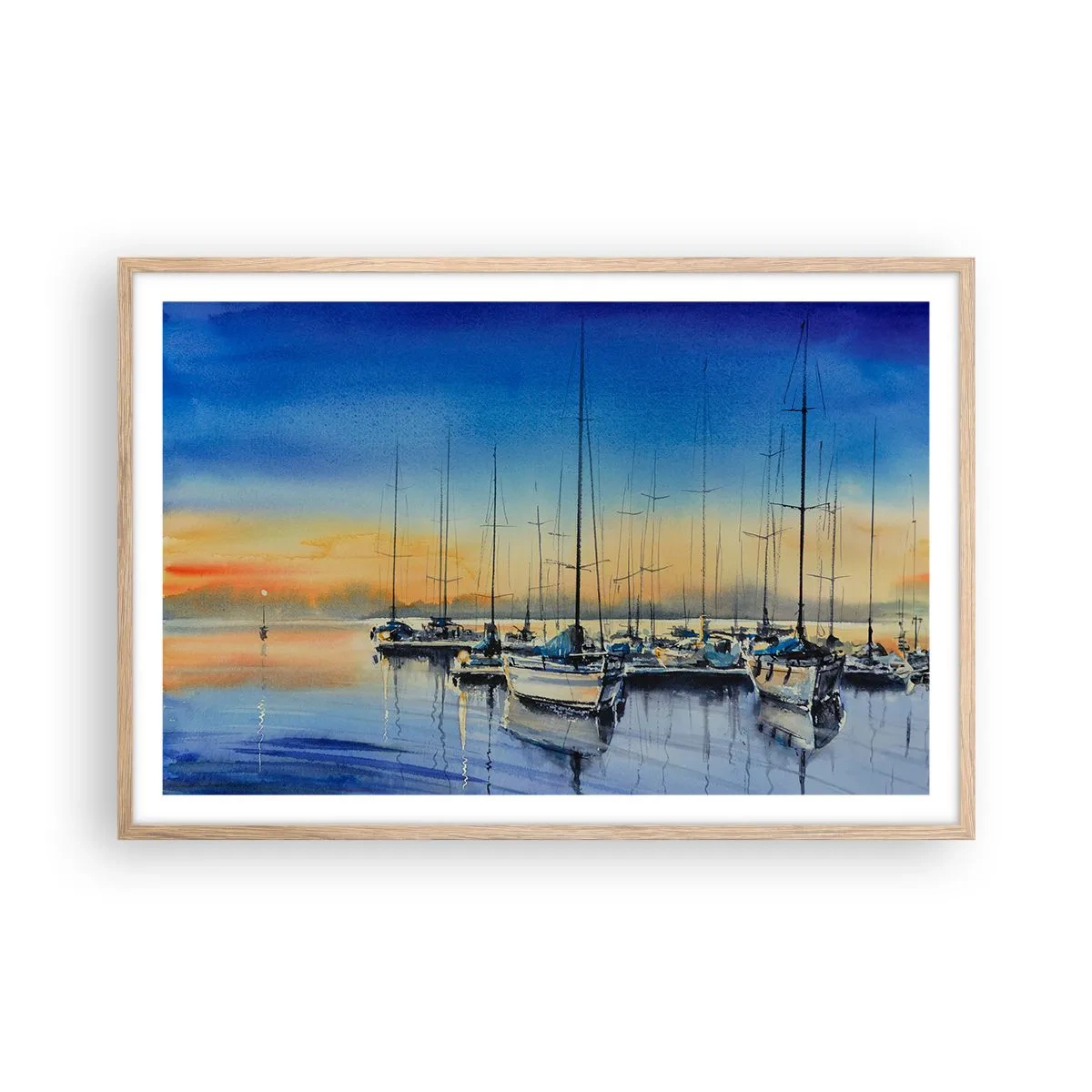 Poster in light oak frame - The End of a Good Day - 91x61 cm
