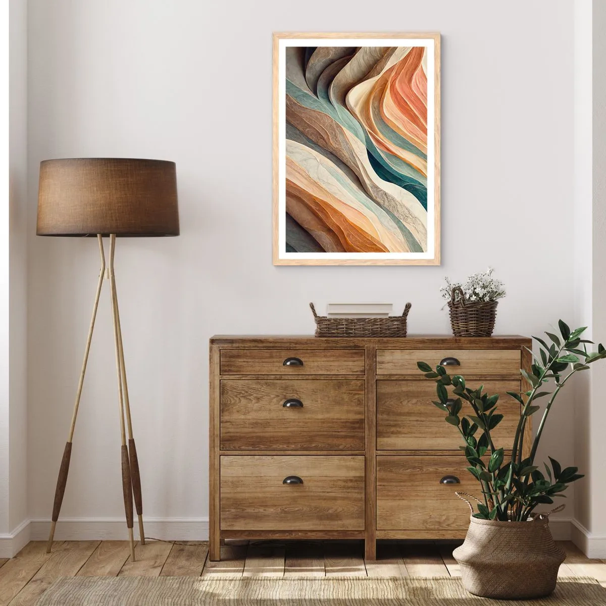 Poster in light oak frame - Moment Before Change - 70x100 cm