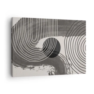 Canvas picture - Geometric lines and ovals in monochromatic shades - 70x50cm - Oval Wins - Modern wall decoration for the living room and bedroom ARTTOR