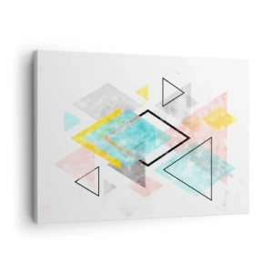 Canvas picture - Colorful geometric patterns on a white background - 70x50cm - Geometric Play - Modern wall decoration for the living room and bedroom ARTTOR