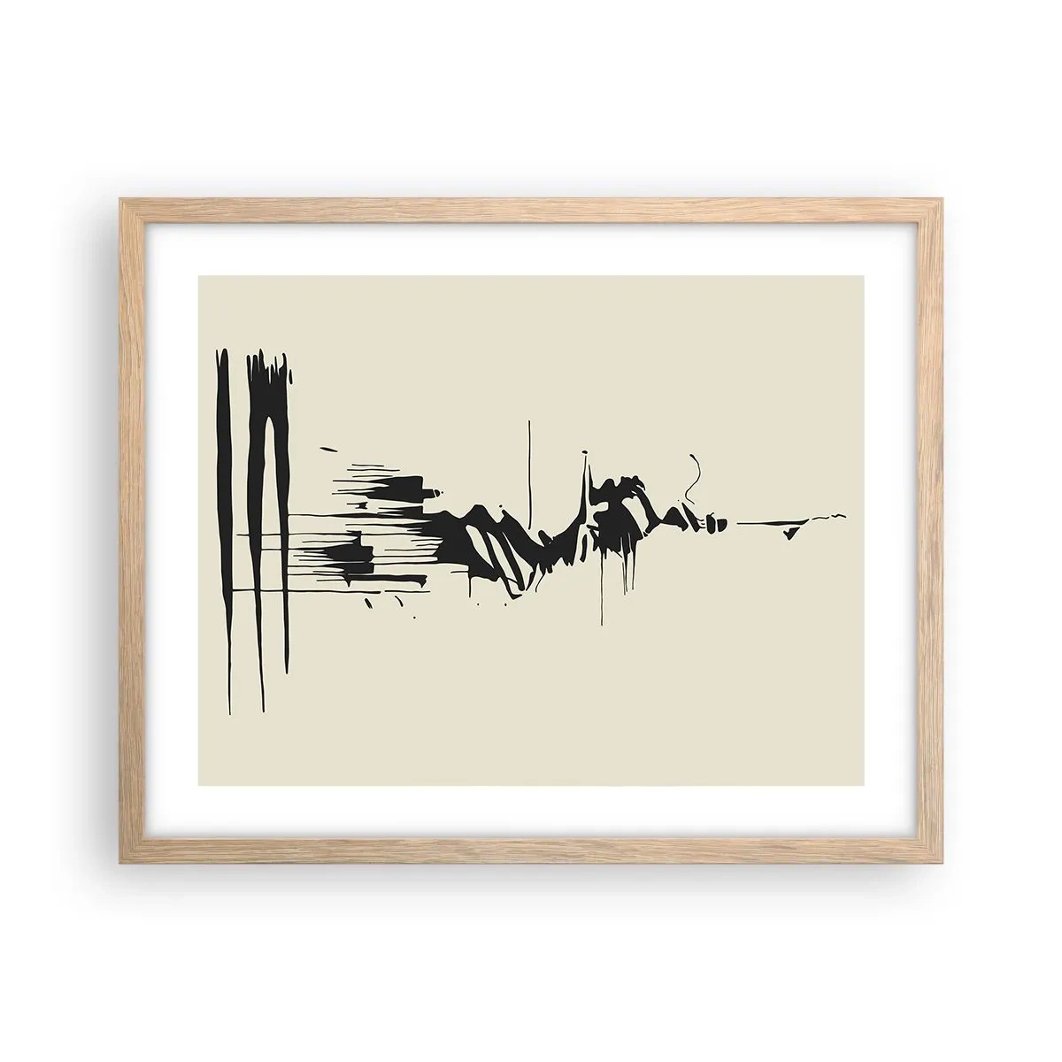 Poster in light oak frame - Hasty Abstract - 50x40 cm