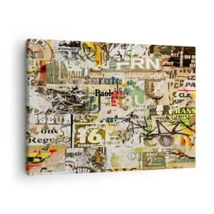 Canvas picture - A collage of fragments of newspapers and posters in an artistic style. - 70x50cm - So Much Is Going on - Modern wall decoration for the living room and bedroom ARTTOR