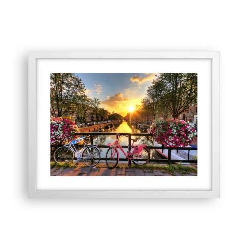 Poster in white frmae - Spring Morning in Amsterdam - 40x30 cm