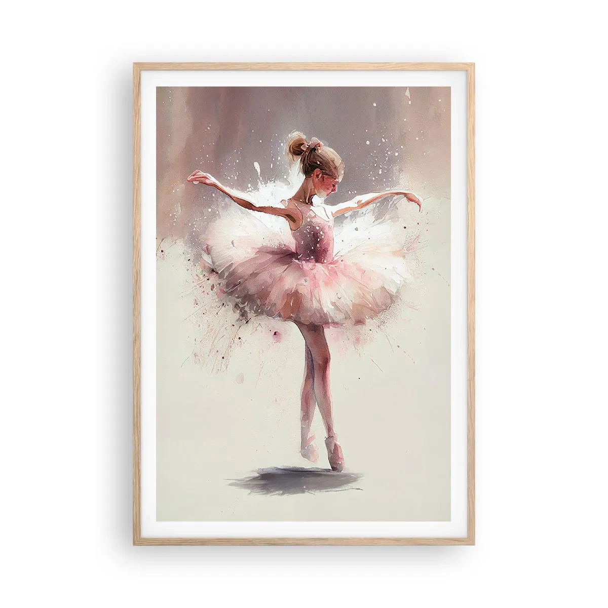 Poster in light oak frame - Like a Young Bird - 70x100 cm