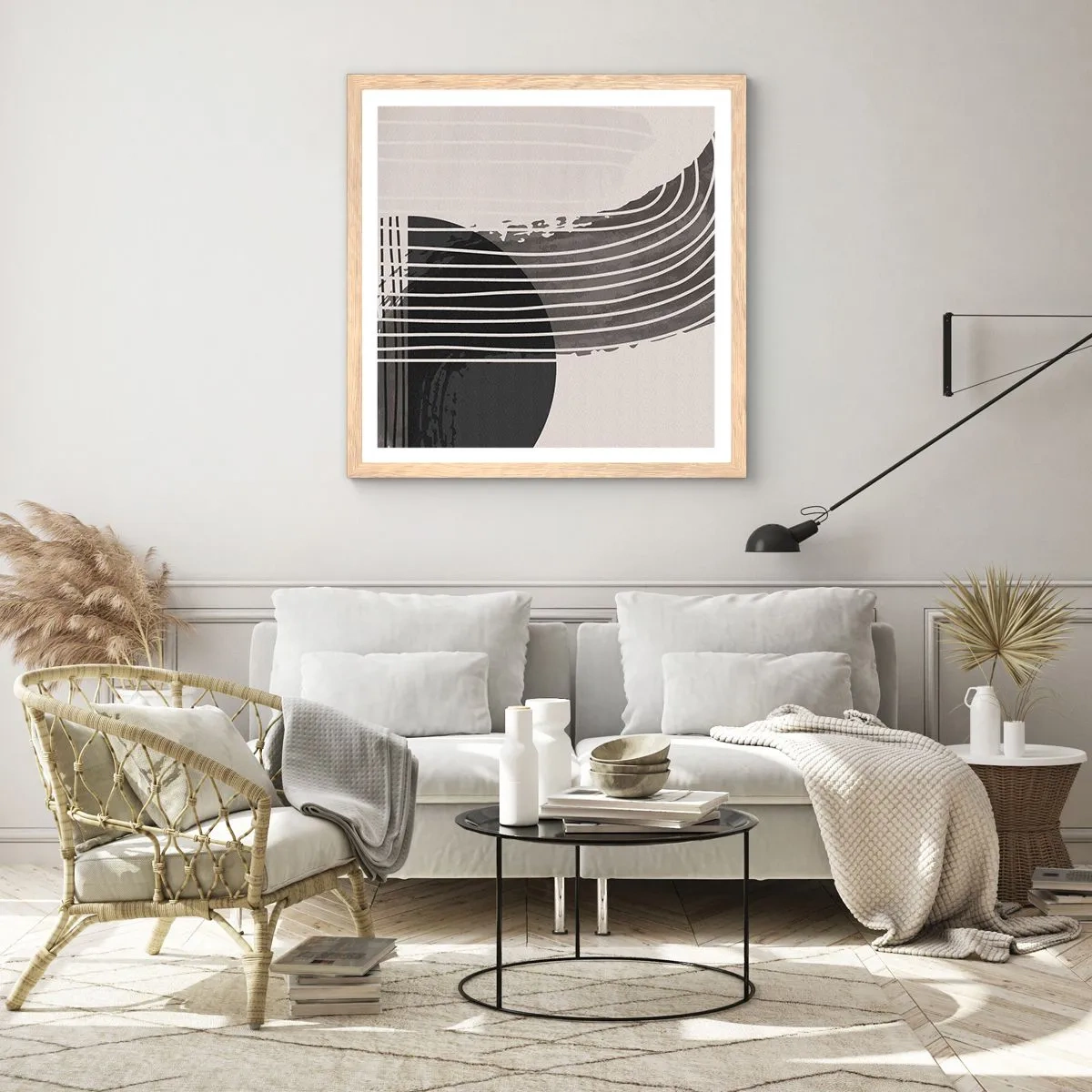 Poster in light oak frame - There and Back - 40x40 cm