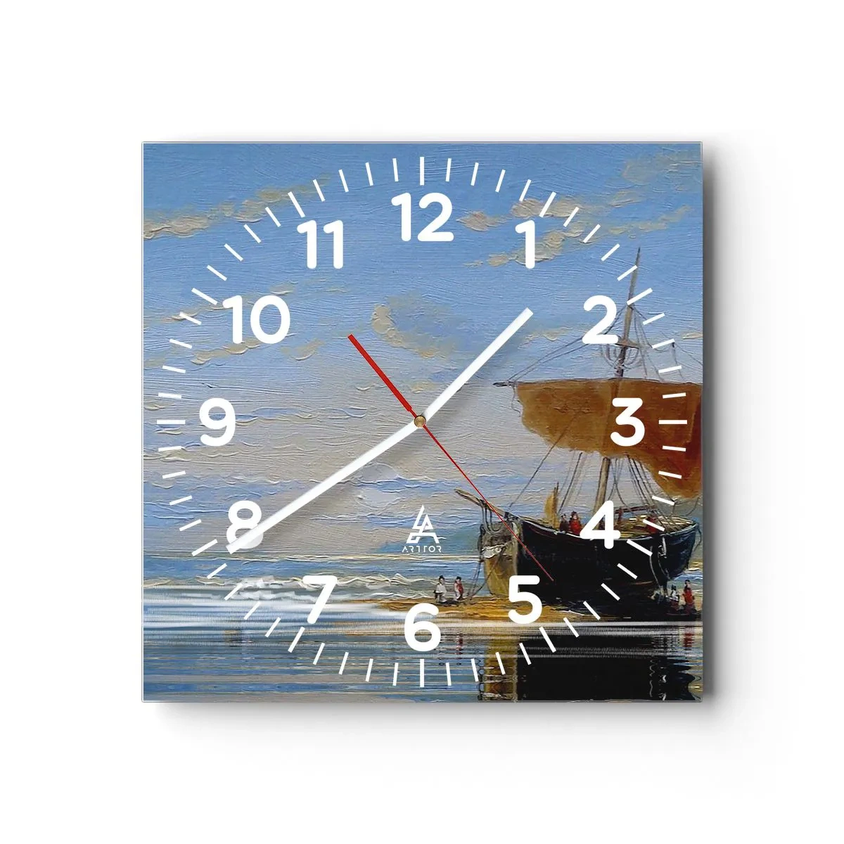 Wall clock - Clock on glass - Water, Earth, Air - 30x30 cm
