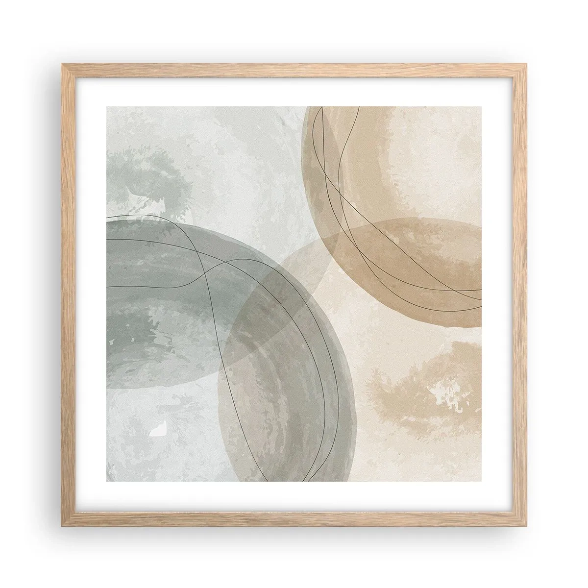 Poster in light oak frame - Permeation of Worlds - 50x50 cm