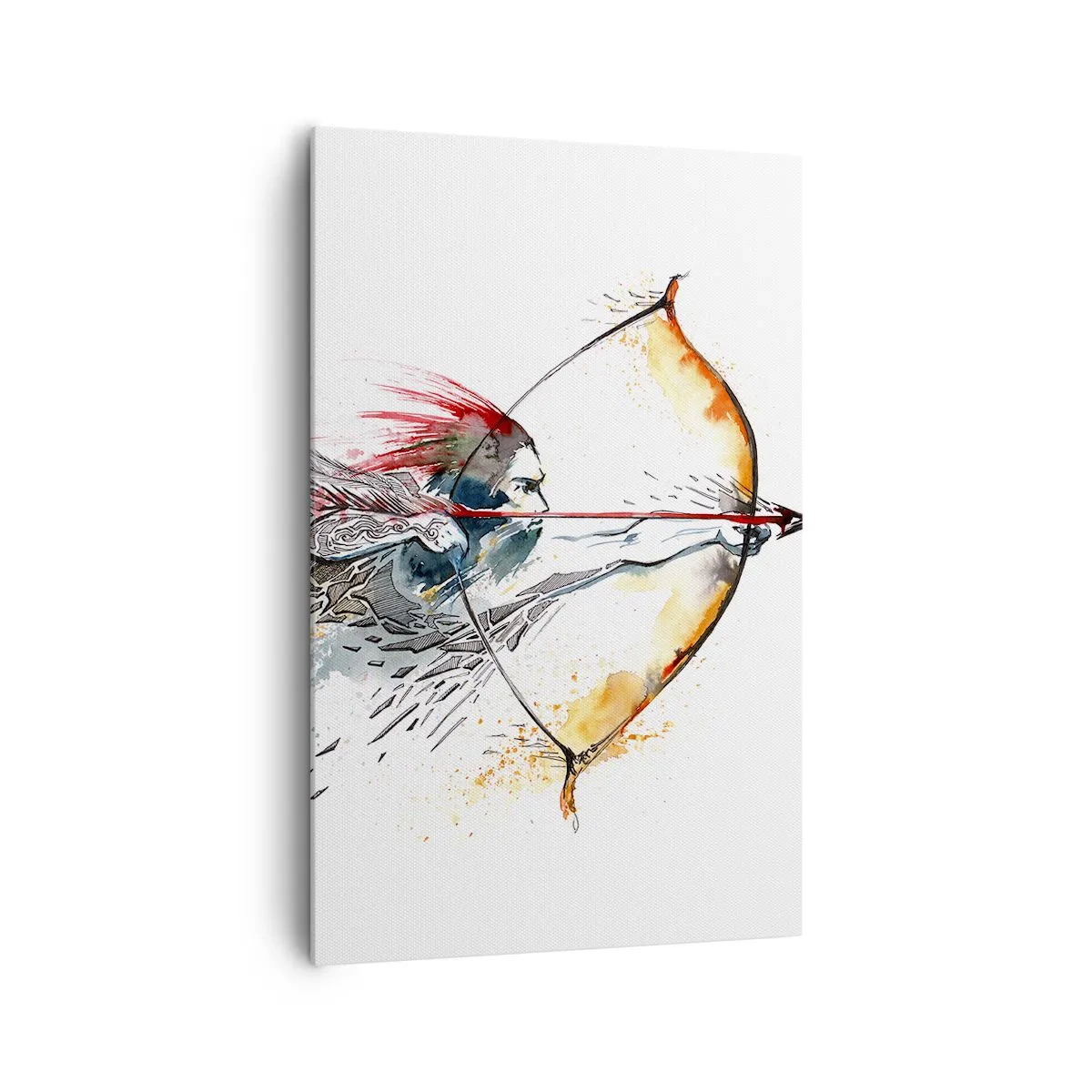 Canvas picture - Mythical Warrior with a Fiery Bow - 80x120 cm
