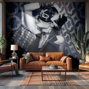 Photo Wallpaper Premium Canvas - Decorations, Ornaments, Patterns - Woman, Venetian mask, Model - 250x175 cm